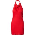 Reduzierte Rote Ärmellose Nasty Gal Mini Kurze Abendkleider aus Satin für Damen Größe L Große Größen 