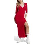 Reduzierte Rote adidas Originals Maxi Maxikleider für Damen Größe XS 