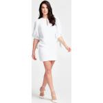 Reduzierte Weiße Langärmelige Guess Cut Out Kleider aus Polyester Handwäsche für Damen Größe S 