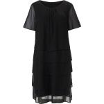 Reduzierte Schwarze Halblangärmelige Anna Aura Chiffon-Abendkleider durchsichtig aus Jersey maschinenwaschbar für Damen Größe M 