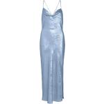 Himmelblaue Ärmellose Vila Maxi Wasserfall-Ausschnitt Lange Abendkleider aus Polyester für Damen Größe L Große Größen 