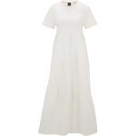 Weiße Kurzärmelige HUGO BOSS BOSS Bio Asymmetrische Kleider aus Jersey für Damen Größe XS 