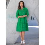 Grüne 3/4-ärmelige bader Stehkragen Sommerkleider aus Baumwolle für Damen Größe XL für den für den Sommer 