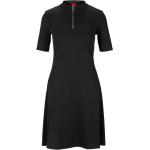 Schwarze Kurzärmelige HUGO BOSS HUGO Damenkleider mit Reißverschluss aus Polyester Größe XS 