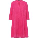 Pinke 3/4-ärmelige Basler Kleider A-Linie aus Baumwolle maschinenwaschbar für Damen für den für den Sommer 