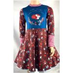 Bordeauxrote Sportliche Langärmelige Jerseykleider für Kinder mit Fuchs-Motiv aus Jersey für den für den Herbst 