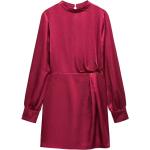 Reduzierte Karminrote Unifarbene Mango Mini Kurze Abendkleider aus Satin für Damen Größe S Große Größen 