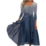 Silberne Karo Elegante Langärmelige Abendkleider rückenfrei mit Volants aus Wolle für Damen Größe XXL für Hochzeitsgäste für den für den Herbst 