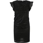 Reduzierte Schwarze Bestickte ONLY Duna Mini Kurze Abendkleider mit Volants für Damen Größe M Große Größen 