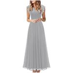 Altrosa Elegante Maxi Kurze Abendkleider aus Chiffon für Damen Größe XXL für Hochzeitsgäste für den für den Sommer 