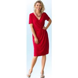 Kleid in angesagter Wickeloptik, Rot, Größe 44