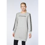 Reduzierte Graue Mini Nachhaltige Sweatkleider mit Knopf aus Baumwollmischung für Damen Größe XS 