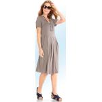 Taupefarbene Kurzärmelige bader Taillierte Kleider aus Jersey für Damen Größe M 