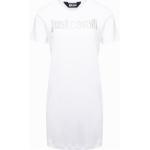 Reduzierte Weiße Elegante Just Cavalli Damenkleider aus Baumwolle Größe L 