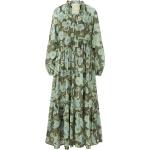 Reduzierte Grüne Boho Lieblingsstück Nachhaltige V-Ausschnitt Damenkleider aus Baumwolle maschinenwaschbar Größe M für den für den Sommer 