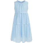 Reduzierte Blaue Elegante Ärmellose Rundhals-Ausschnitt Kinderfestkleider mit Reißverschluss aus Chiffon für Mädchen für den für den Sommer 