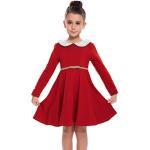 Rote Langärmelige Kinderkleider für Mädchen für den Winter 