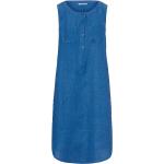 Royalblaue Ärmellose Sommerkleider mit Vogel-Motiv aus Leinen maschinenwaschbar für Damen Größe M 