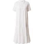 Reduzierte Weiße Bestickte PULZ V-Ausschnitt Sommerkleider mit Volants für Damen Größe XS für den für den Sommer 