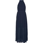 Marineblaue Ärmellose Vero Moda Maxi Stehkragen Plisseekleider aus Spitze für Damen Größe S 