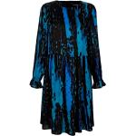 Reduzierte Royalblaue Casual Langärmelige Amy Vermont Winterkleider mit Rüschen aus Jersey für Damen 