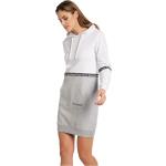 Weiße Gestreifte Color Blocking Bruno Banani Sweatkleider mit Kapuze für Damen Größe S 