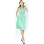 Mintgrüne bader V-Ausschnitt Taillierte Kleider mit Reißverschluss aus Baumwolle für Damen Größe XXL 