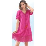 Fuchsiafarbene bader Mini V-Ausschnitt Minikleider & kurze Kleider mit Knopf aus Baumwolle für Damen Größe S 