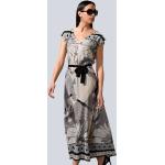 Graue Motiv Alba Moda Maxi V-Ausschnitt Sommerkleider für Damen Größe XS für den für den Sommer 