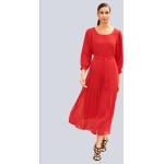 Reduzierte Rote Unifarbene 3/4-ärmelige Alba Moda Maxi Chiffonkleider aus Chiffon für Damen Größe XS 