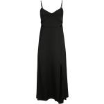 Schwarze Ärmellose Forever New V-Ausschnitt Abendkleider rückenfrei mit Reißverschluss aus Satin für Damen Größe L Petite 
