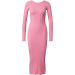 Pinke Unifarbene Langärmelige EDITED Sweatkleider aus Polyamid enganliegend für Damen Größe M 