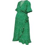 Reduzierte Grüne Blumenmuster ONLY Olivia V-Ausschnitt Freizeitkleider mit Volants aus Polyester für Damen Größe S Große Größen 
