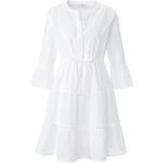 Weiße 3/4-ärmelige Riani Spitzenkleider mit Volants aus Jersey maschinenwaschbar für Damen Größe L für den für den Sommer 