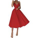 Reduzierte Rote Vintage Ballkleider für Damen Größe S für Brautjungfern für den für den Sommer 