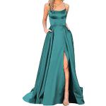Mintgrüne Elegante Langärmelige Lange Abendkleider aus Tüll für Damen Größe S für die Braut 
