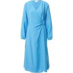 Reduzierte Cyanblaue Unifarbene ICHI V-Ausschnitt Freizeitkleider aus Polyamid für Damen Größe XS Große Größen 