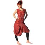 Rote Ethno Ärmellose SIMANDRA Maxi Sommerkleider mit Reißverschluss aus Baumwolle für Damen Einheitsgröße für den für den Sommer 