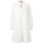 Reduzierte Offwhitefarbene Nachhaltige V-Ausschnitt Jerseykleider mit Rüschen aus Baumwolle maschinenwaschbar für Damen Größe XL für den für den Sommer 