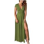 Grüne Elegante Wickelkleider aus Chiffon für Damen Größe M zum Abschlussball 