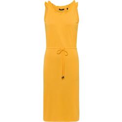 Gelbe Zero Mini Damenkleider mit Rüschen enganliegend 