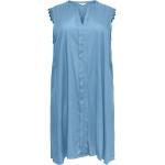 Reduzierte Blaue Unifarbene Ärmellose ONLY Maxi V-Ausschnitt Sommerkleider für Damen Größe L 