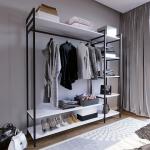 Reduzierte Weiße Minimalistische Kleiderschränke & Schlafzimmerschränke pulverbeschichtet aus MDF Breite 0-50cm, Höhe 150-200cm 