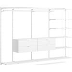 Weiße Regalraum Walk-In Begehbare Kleiderschränke aus Holz mit Schublade Breite 250-300cm, Höhe 200-250cm, Tiefe 200-250cm 