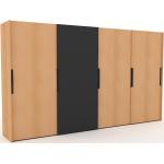 Kleiderschrank Buche - Individueller Designer-Kleiderschrank - 404 x 232 x 65 cm, Selbst Designen, Böden/hohe Schublade/Schublade Glasfront/kompakt Schublade/Kleiderlift