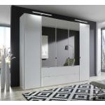Weiße Moderne Franco Möbel Kleiderschränke mit Spiegel mit Schublade Breite 250-300cm, Höhe 200-250cm, Tiefe 50-100cm 