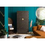 Graue Art Deco Kleiderschränke & Schlafzimmerschränke geölt aus Massivholz mit Schublade Breite 150-200cm, Höhe 150-200cm, Tiefe 50-100cm 