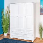 Weiße Moderne Kleiderschränke Kiefer lackiert aus Massivholz mit Schublade Breite 0-50cm, Höhe 100-150cm, Tiefe 50-100cm 