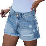 Hellblaue Jeans-Shorts aus Denim für Damen Größe M 