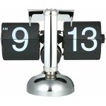 Kleine Balance Tischuhr Edelstahl Single Foot Flip Clock HY-F001 wird ohne Batterie geliefert,schwarz - schwarz